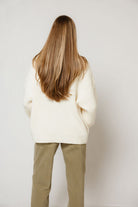 Kanna Mock Neck Zip-Up Jacket in Cream, another angle