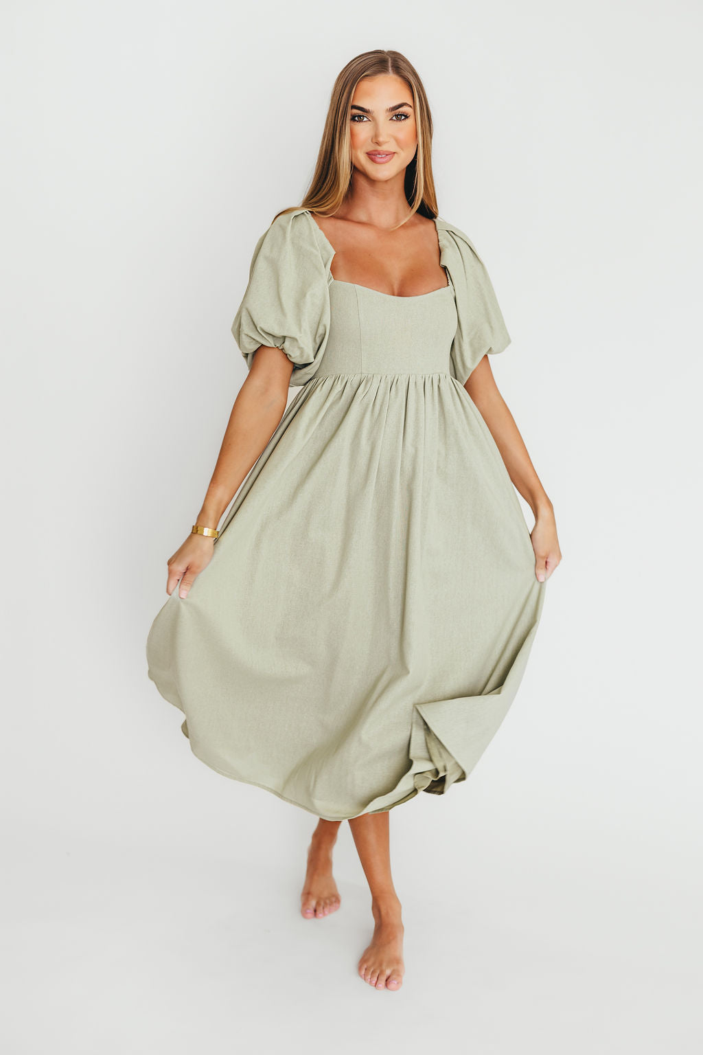 Hamilton Midi Dress in Olive - Bump Friendly (S-2XL)