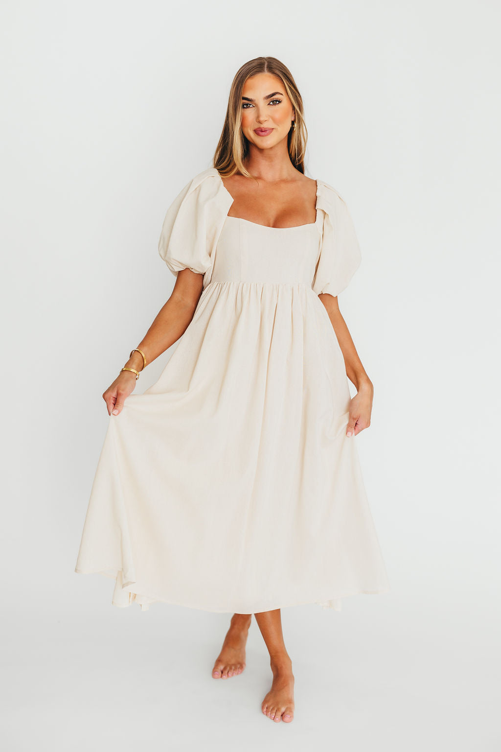 Hamilton Midi Dress in Ivory - Bump Friendly - Restocking in Jan 2026