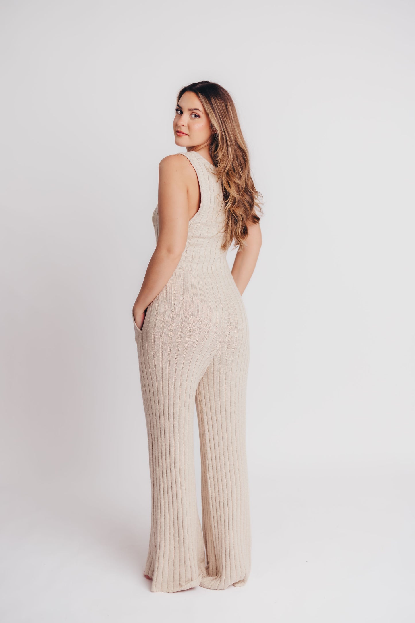 Easy Summer Days Jumpsuit in Natural - Bump Friendly
