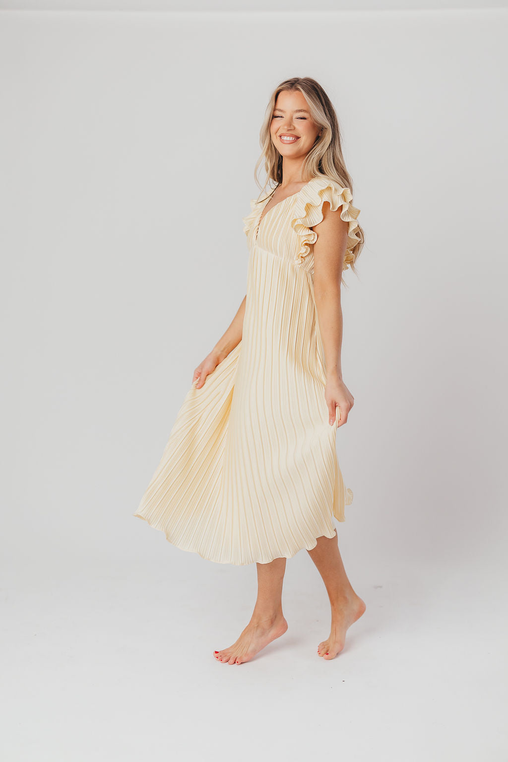 Lucky Charm Midi Dress in Vanilla Cream - Bump Friendly & Inclusive Sizing (S-3XL)