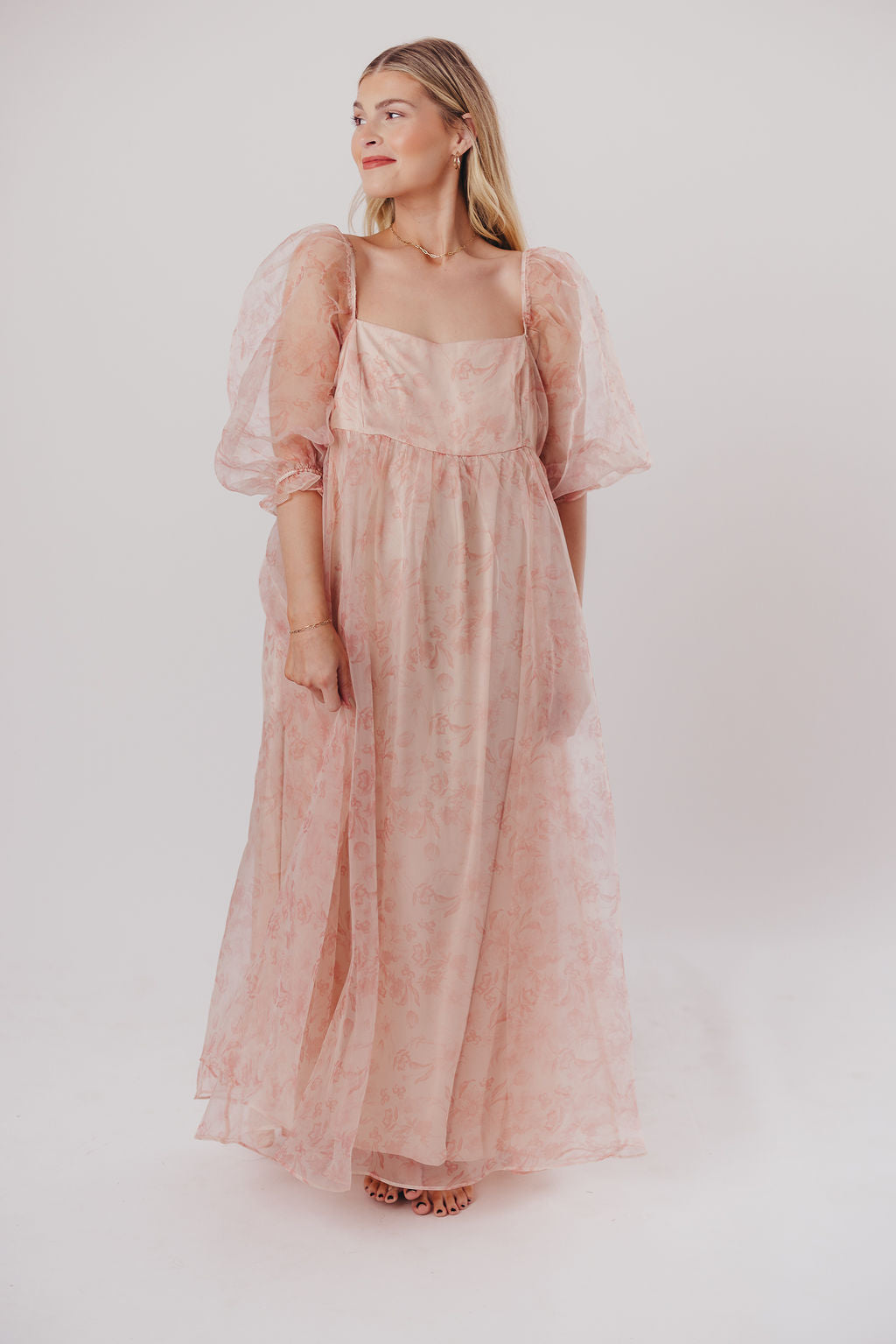 *New* Mona Maxi Dress with Smocking in Pink Floral - Bump Friendly & Inclusive Sizing (S-3XL)