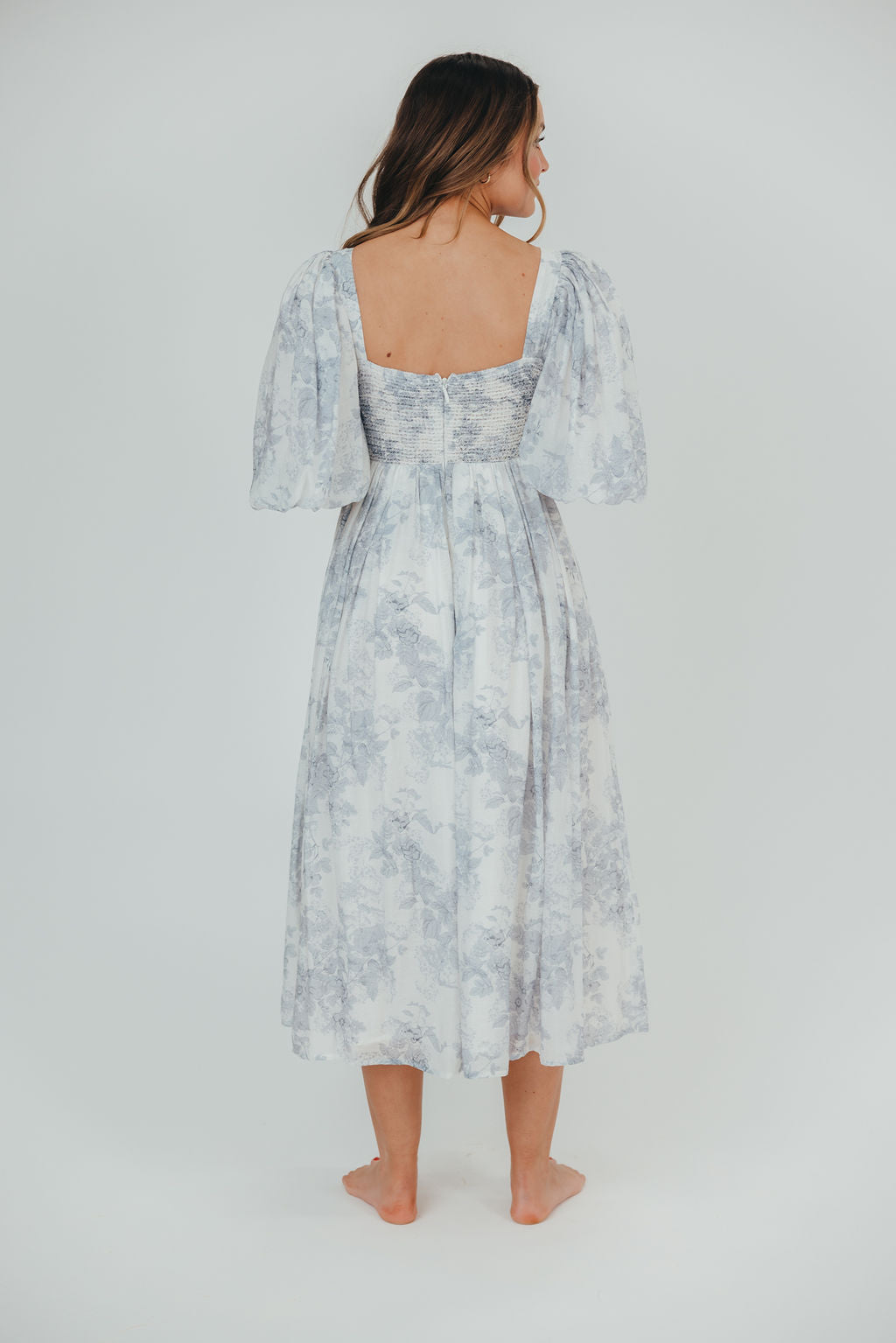 Harlow Maxi Dress in Light Blue Floral - Bump Friendly & Inclusive Sizing (S-3XL)