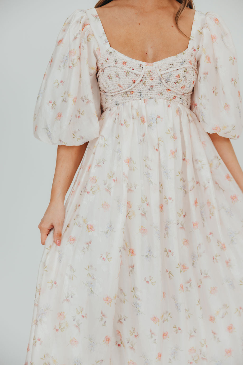 Harlow Maxi Dress in Tiny Pink Floral - Bump Friendly & Inclusive Sizing (S-3XL)