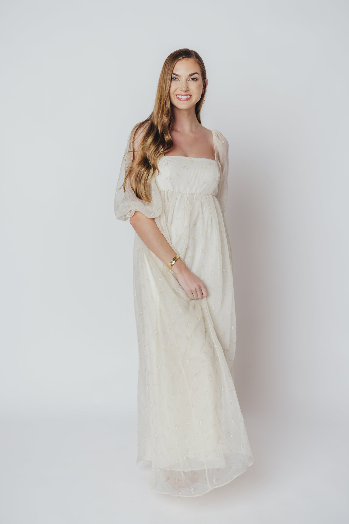 Mona Maxi Dress with Smocking in Butter Floral - Bump Friendly (S-3XL)