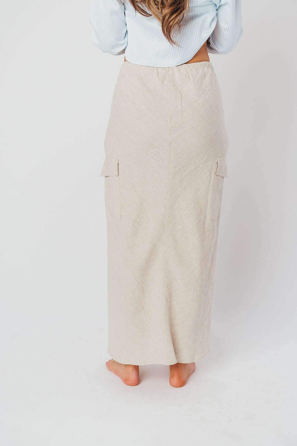 Farrah Linen Maxi Skirt in Melange