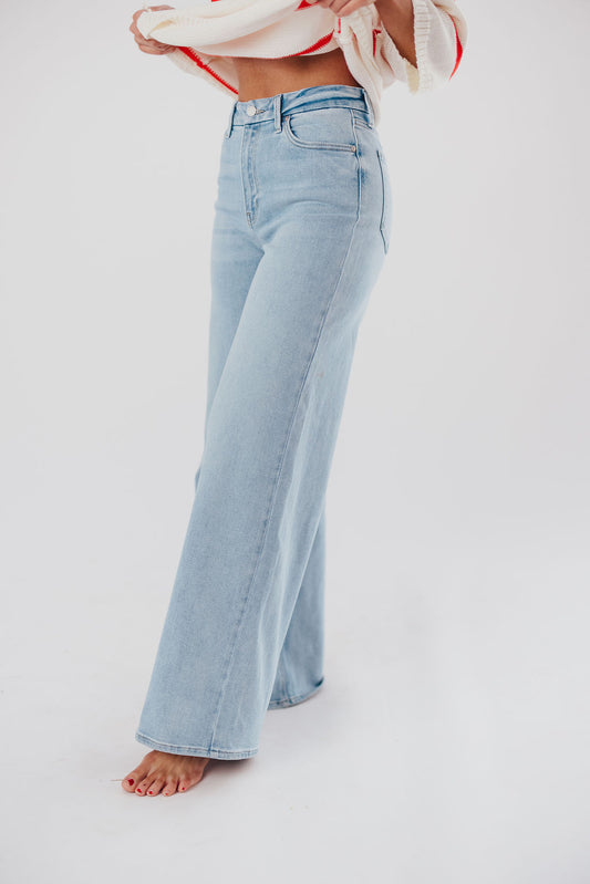 Megan Palazzo-Style Wide Leg Jean in Light Denim