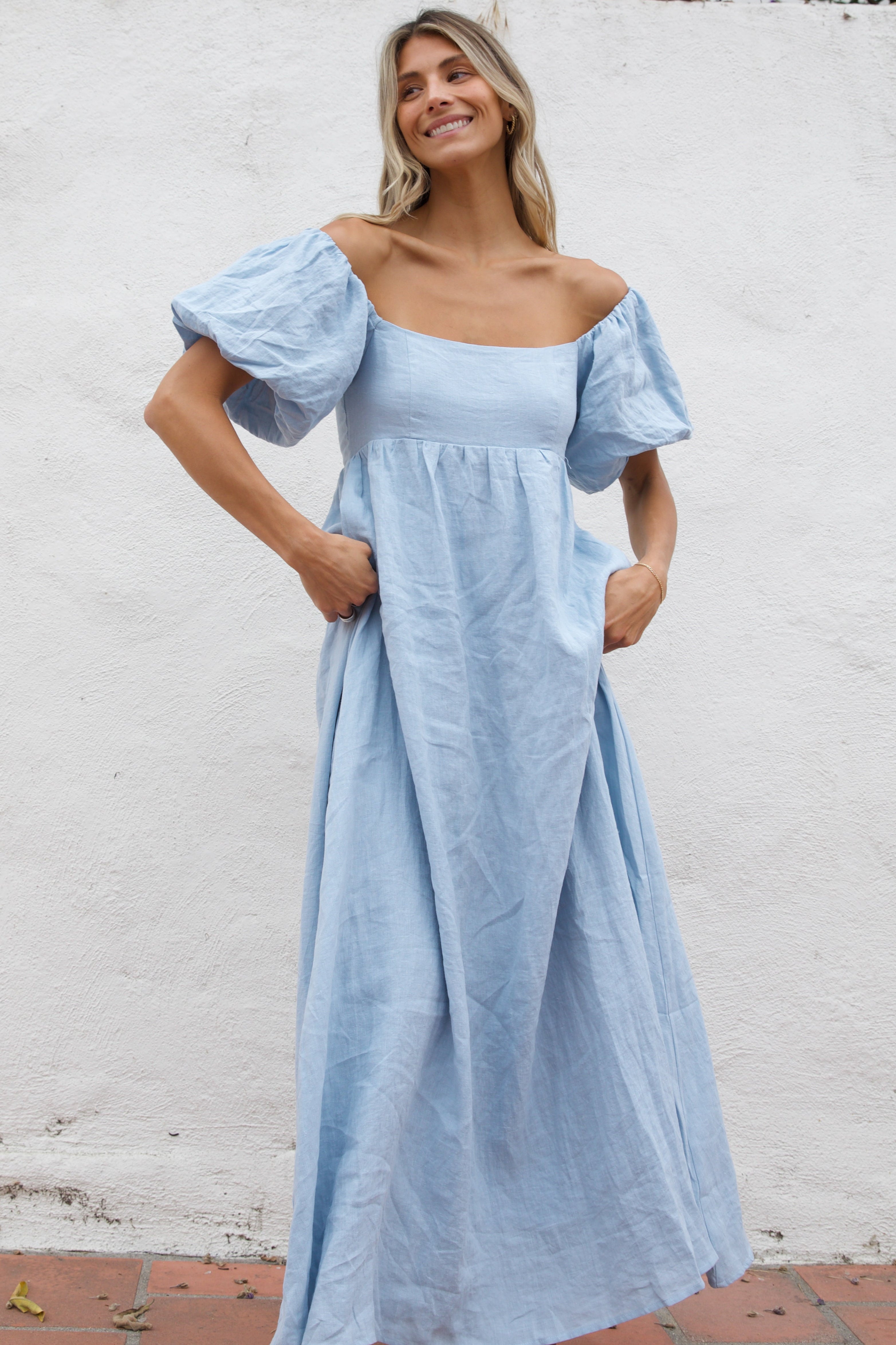 Candace Maxi Dress in Light Blue