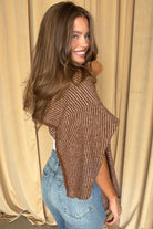 Piper Pin Striped Cardigan in Brown, side view