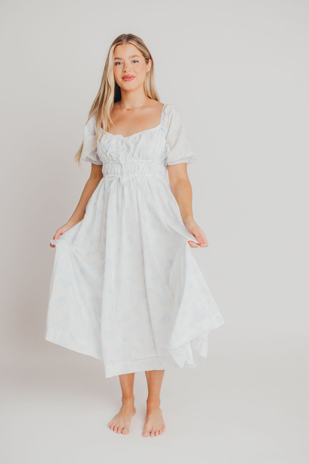 *New* Edda Coastal Midi Dress in Light Blue - Bump Friendly & Inclusive Sizing (S-3XL)