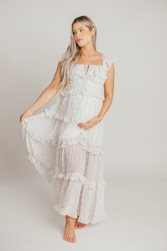 Astrid Floral Maxi Dress in Lavender Floral - Bump Friendly - *Pre-Order 4/30*